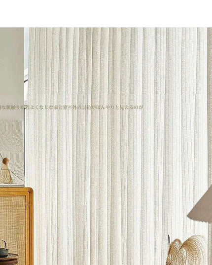 Elegant Japan Linen Striped Window Drapes