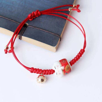Charming Red Cord Lucky Cat Bracelet - A Thoughtful Gift for Women and Girls