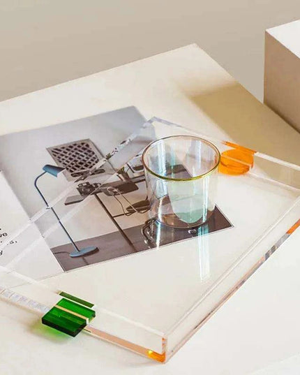 Chic Clear Acrylic Serving Tray for Elegant Teacup Display - Modern Home Essential