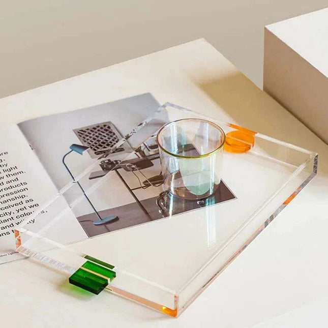 Chic Clear Acrylic Serving Tray for Elegant Teacup Display - Modern Home Essential