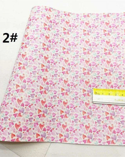 Sparkling Pink Heart & Cloud Faux Leather Crafting Sheet - Ideal for DIY Projects