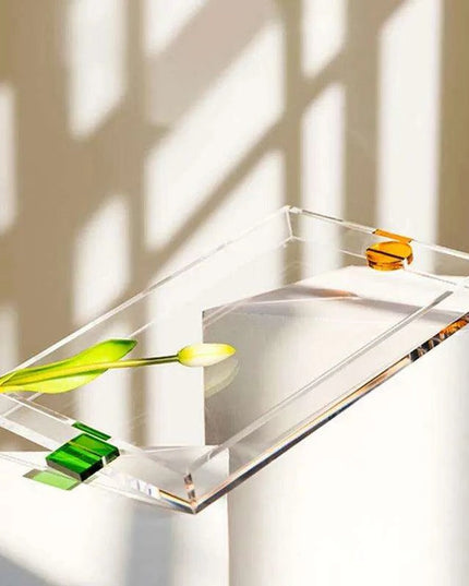 Chic Clear Acrylic Serving Tray for Elegant Teacup Display - Modern Home Essential