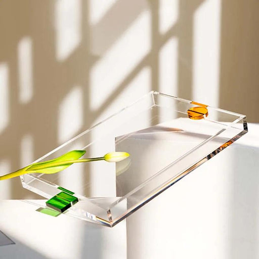 Chic Clear Acrylic Serving Tray for Elegant Teacup Display - Modern Home Essential