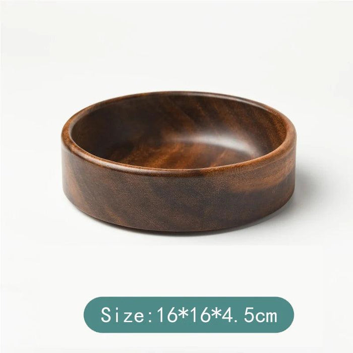Artisanal Acacia and Walnut Wood Serving Bowl and Platter Collection