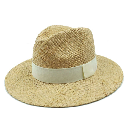 Chic Adjustable Wide Brim Straw Hat for Women - Stylish Sun Protection Beach Accessory Available in 50 Colors
