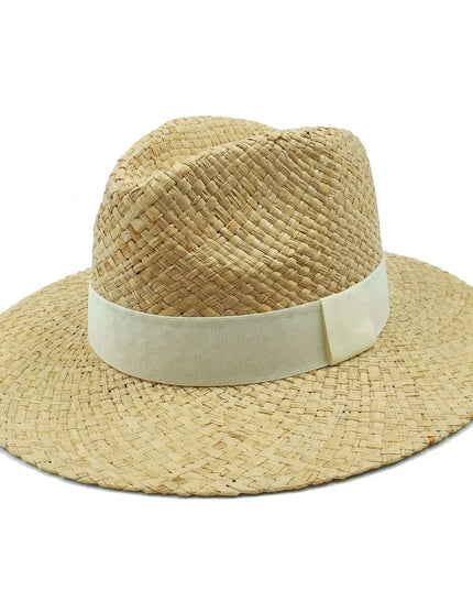 Chic Adjustable Wide Brim Straw Hat for Women - Stylish Sun Protection Beach Accessory Available in 50 Colors