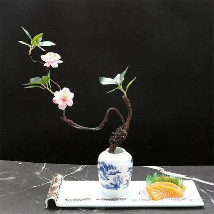 Elegant Floral Sashimi Display Set for a Luxurious Dining Experience