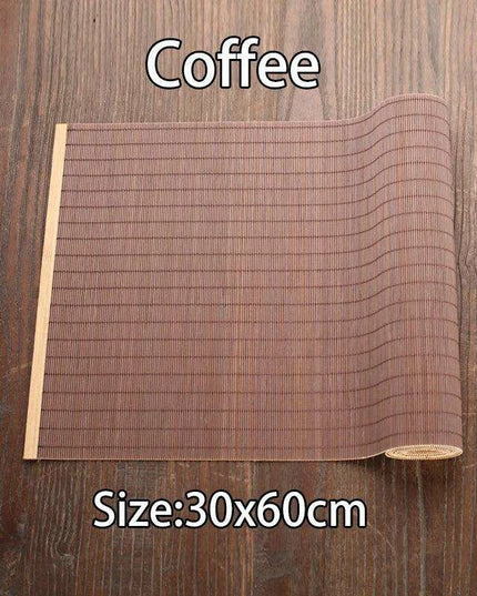 Sophisticated Bamboo Table Runner and Coaster Duo for Dining and Tea Events