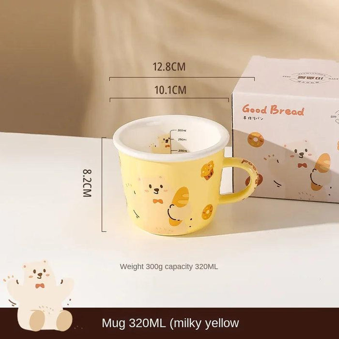 Charming Bear Dodo Cream Style Kids Breakfast Bowl Set - Whimsical Kitchen Essential