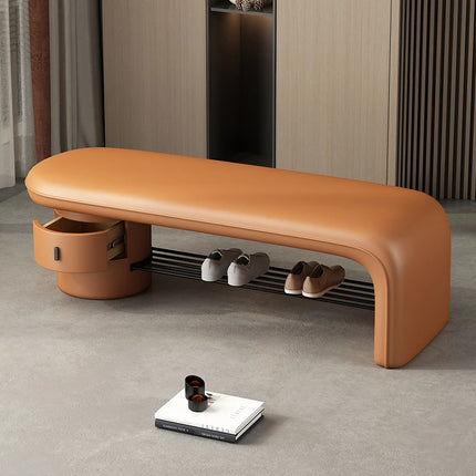 Treasure Home Modern Shoe Changing Stool with Drawers & Minimalist Des