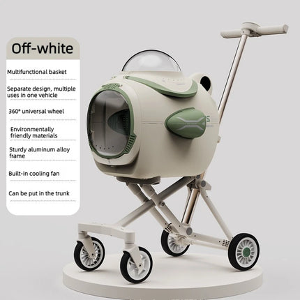 Jerry Pet Store Portable Pet Travel Stroller with Ventilation & Temp D