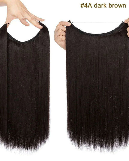 20-Inch Versatile Adjustable Invisible Wire Hair Extensions - Curly and Sleek Options