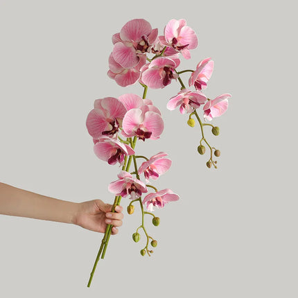 LUCKUP 1 Stem Artificial Moth Orchid with Butterfly for Home Decor