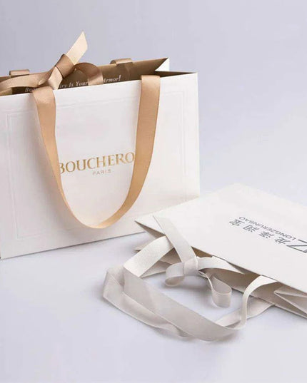 Chic Custom Logo Jewelry Packaging Bags - 500 Pack with Stylish Ribbon Handles