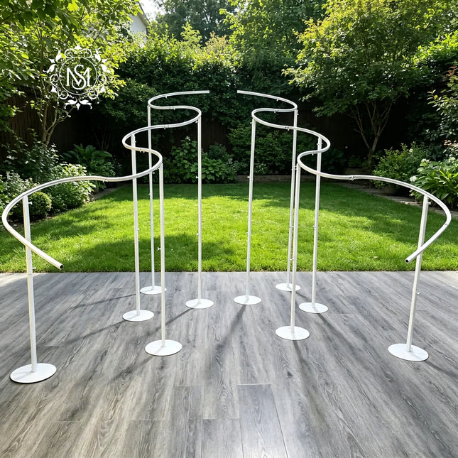 Wave Shape Metal Iron Arch Stand Luxury Backdrop Frame Wedding Party Photo Booth Background Decoration Props for Outdoor Event wave-shape-metal-iron-arch-stand-luxury-backdrop-frame-wedding-party-photo-booth-background-decoration-props-for-outdoor-event