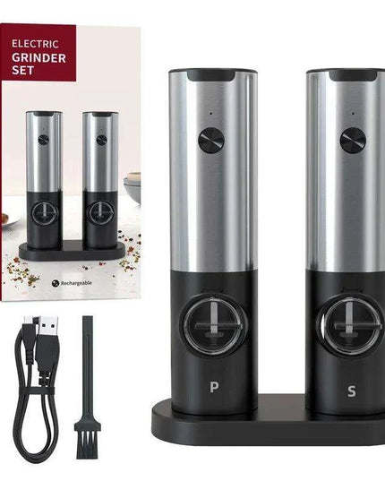 USB Rechargeable Electric Salt and Pepper Mill with Customizable Grind Options - Must-Have Kitchen Gadget