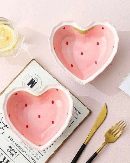 Charming Strawberry Bliss Ceramic Noodle Bowl Collection