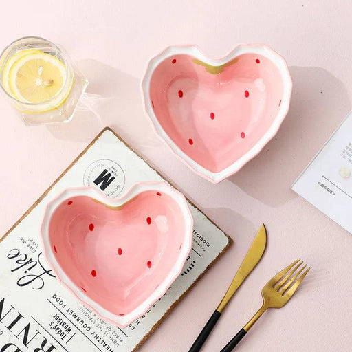 Charming Strawberry Bliss Ceramic Noodle Bowl Collection