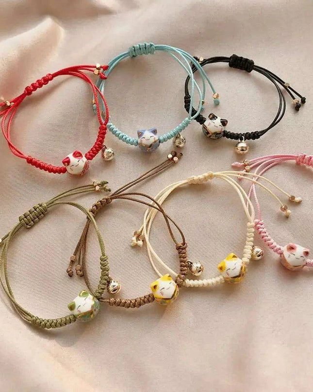 Adjustable Maneki Neko Charm Bracelet - The Perfect Gift for Cat Enthusiasts