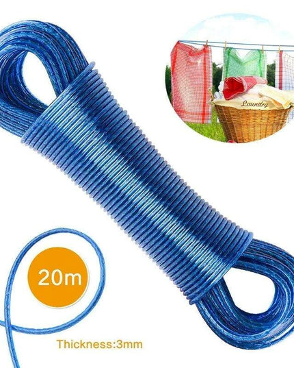 20m Heavy-Duty Steel-Cored Clothesline - Perfect for Indoor and Outdoor Use