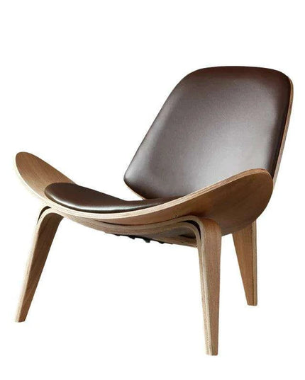 Nordic Artistic Solid Wood Lounge Chair with Unique Airplane Shell Design