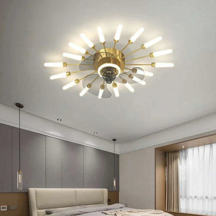 Luxurious Crystal-Embellished Ceiling Fan with Adjustable Dimmable Lighting - Transform Your Home Decor with Glamorous Elegance