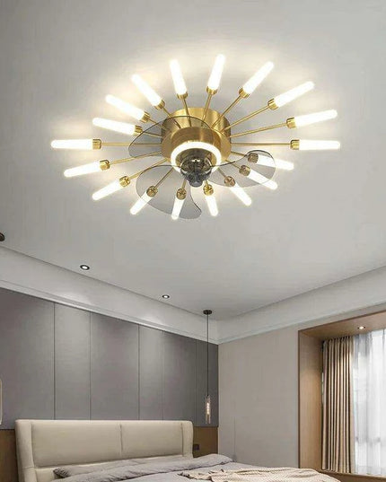 Luxurious Crystal-Embellished Ceiling Fan with Adjustable Dimmable Lighting - Transform Your Home Decor with Glamorous Elegance
