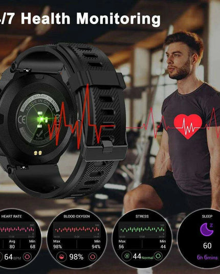 Men's Advanced GPS Fitness Smartwatch with Heart Rate Monitoring and IP68 Waterproofing - Activity Tracker for Android & iOS