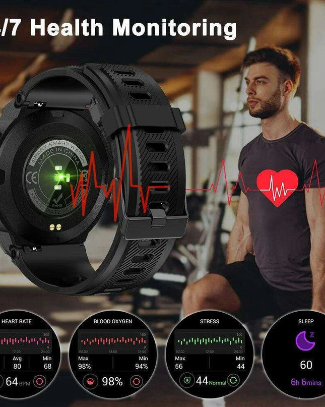 Men's Advanced GPS Fitness Smartwatch with Heart Rate Monitoring and IP68 Waterproofing - Activity Tracker for Android & iOS