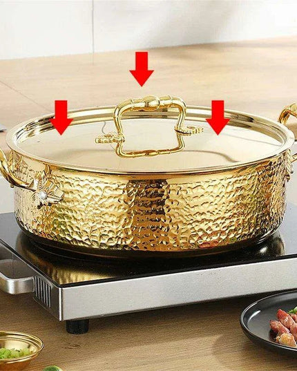 Versatile Dual Flavor Stainless Steel Hotpot with Crystal Clear Soup Pot - Enhance Your Culinary Adventures