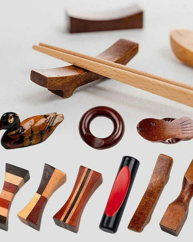 Sophisticated Wooden Japanese Chopstick Holder for Elevated Dining Experience