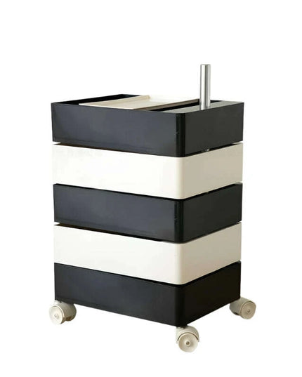360-Degree Rotating Multi-Layer Storage Organizer - Stylish Movable Cabinet for Magazines and Cosmetics
