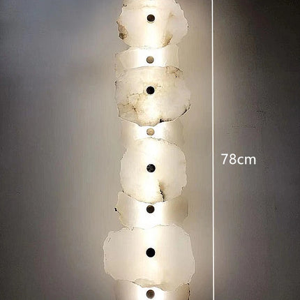 Natural Marble LED Wall Lamp — Copper Luxury Sconce, 1–9 Marble Shades