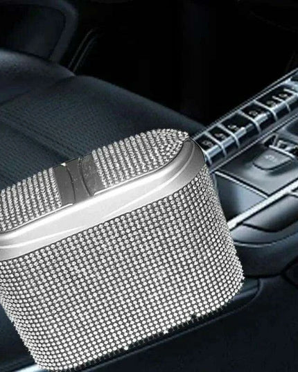 Elegant Diamond-Inspired Car Trash Bin for Stylish Travel