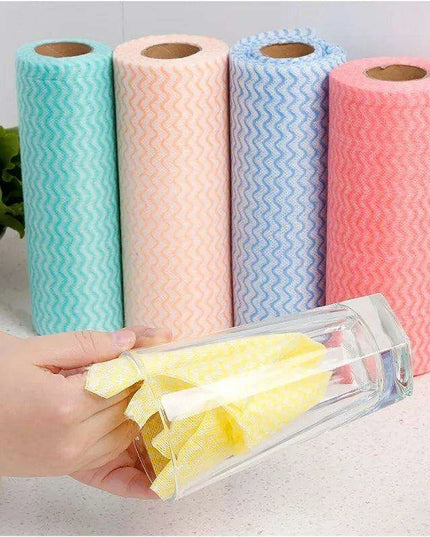 Multi-Color Disposable Cleaning Cloths Pack: 50 Count for Home Use
