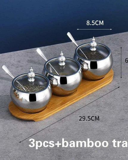 Stainless Steel Spice Storage and Oil Sprayer Set - Essential Organizer for Culinary Lovers