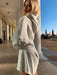 White Waist Wrap Bodycon Mini Dress with Long Sleeve Hoodies