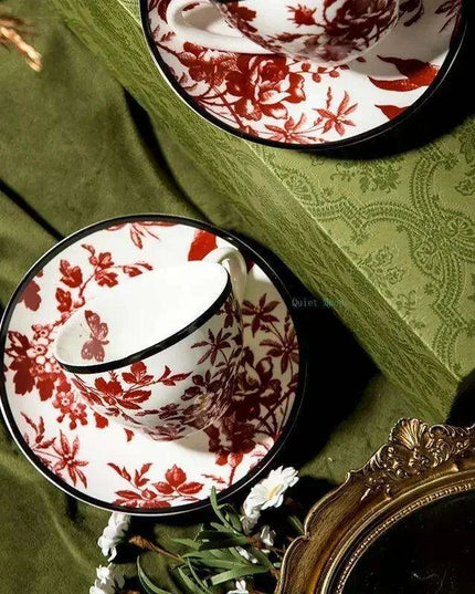 Elegant Vintage French Rose Tea Cup and Saucer Set for Memorable Gatherings