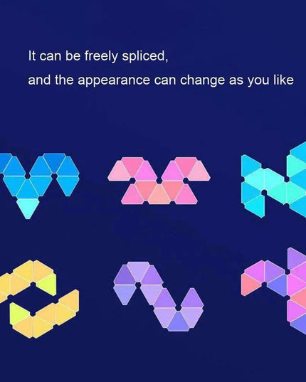Triangular RGB Smart LED Wall Light Kit - Customizable App-Controlled Lamp