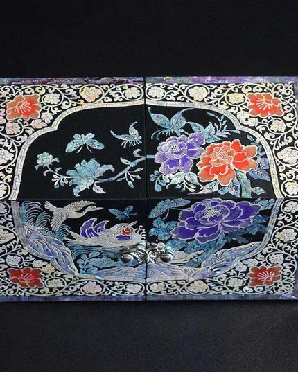 Luxurious Mother of Pearl Jewelry Organizer Box with Dual Drawers for Accessories