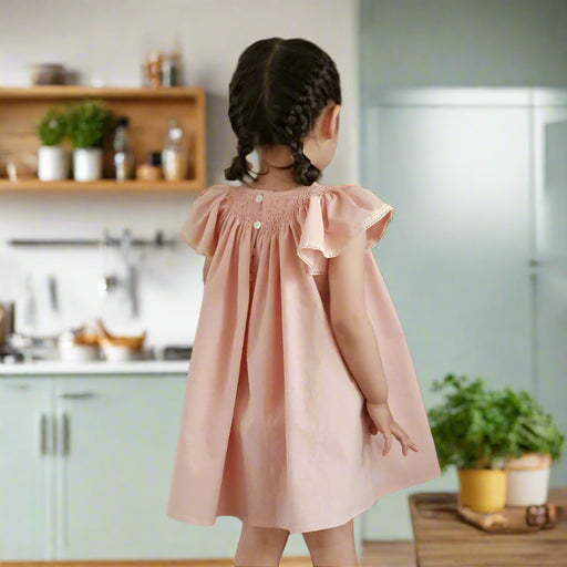Charming Handcrafted Pink Summer Dress and Pants Ensemble for Baby Girls with Elegant Embroidery