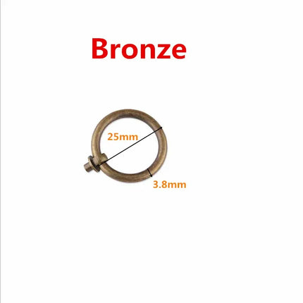 Modern Solid Brass Round Ring Cabinet Handle — Single Hole Drawer Pull, Copper or Bronze, 20mm to 60mm