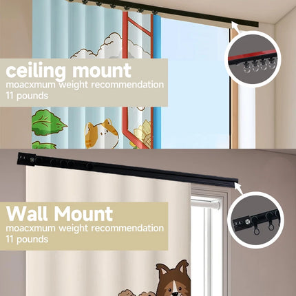 Self-Adhesive Curtain Track Kit — No-Drill Ceiling & Wall Rod | Très Élite