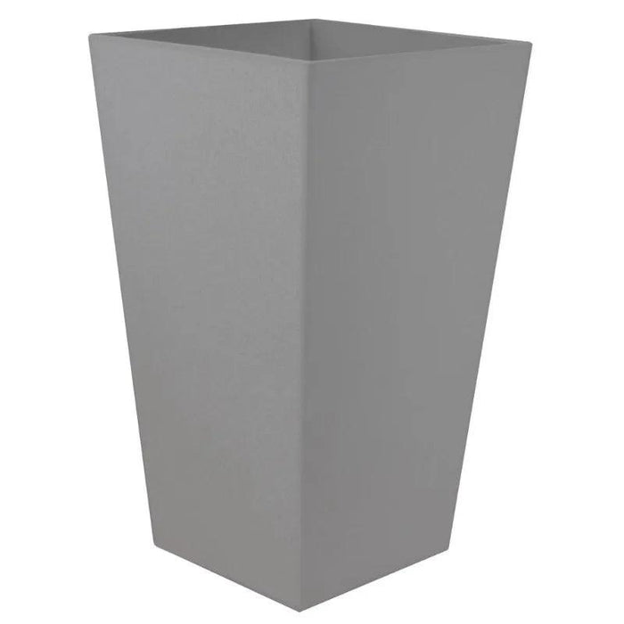 20-in Tall Finley Square Tapered Resin Planter - Cement Gray