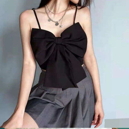 Trendy Y2K Bow-Accented Summer Top for Stylish Night Out Adventures