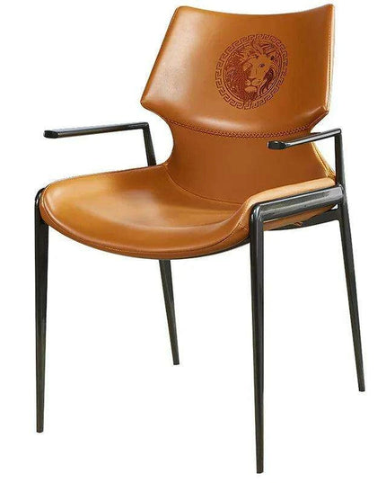 Sleek Modern Leather Dining Chair with Italian Flair