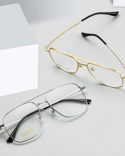 Elegant Unisex Titanium Double Beam Aviator Sunglasses for Timeless Style