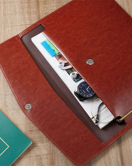 Sophisticated PU Leather Business Portfolio with Ample Storage