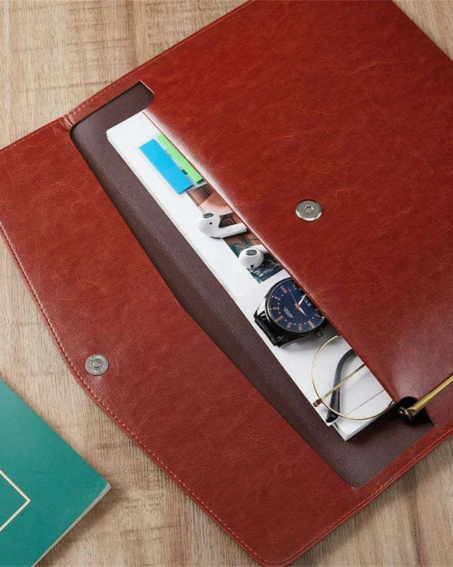 Sophisticated PU Leather Business Portfolio with Ample Storage