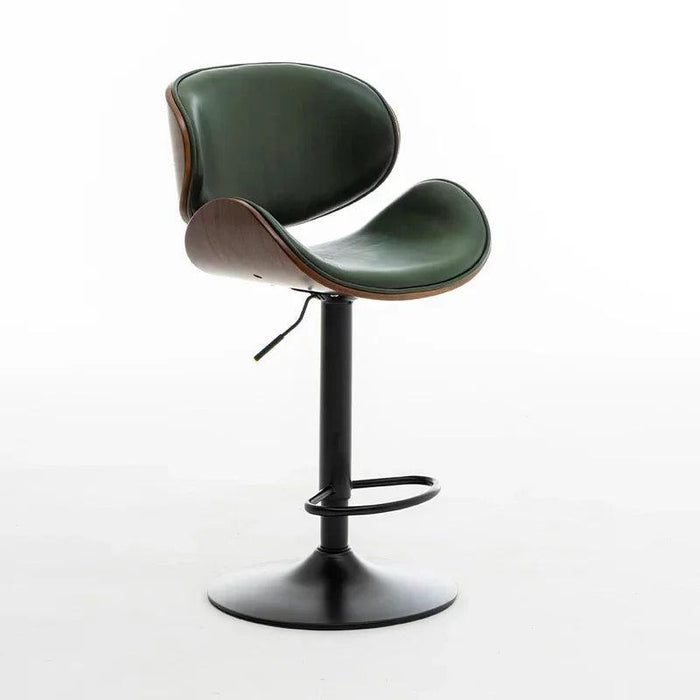 Luxurious Leather Adjustable Bar Chair - Modern Comfort and Style